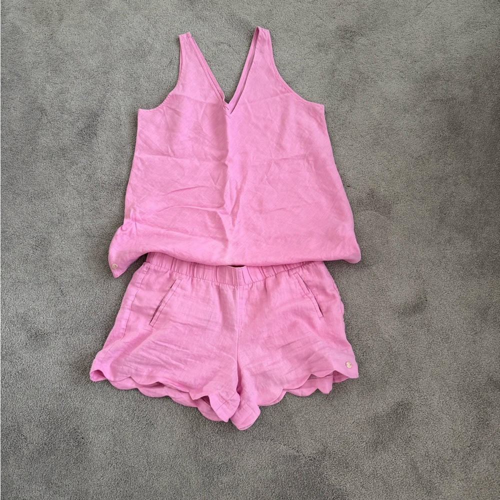 Pink Lilly Pulitzer Sleeveless Top and Shorts Set